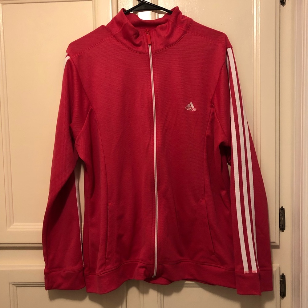 Adidas pink mesh track jacket